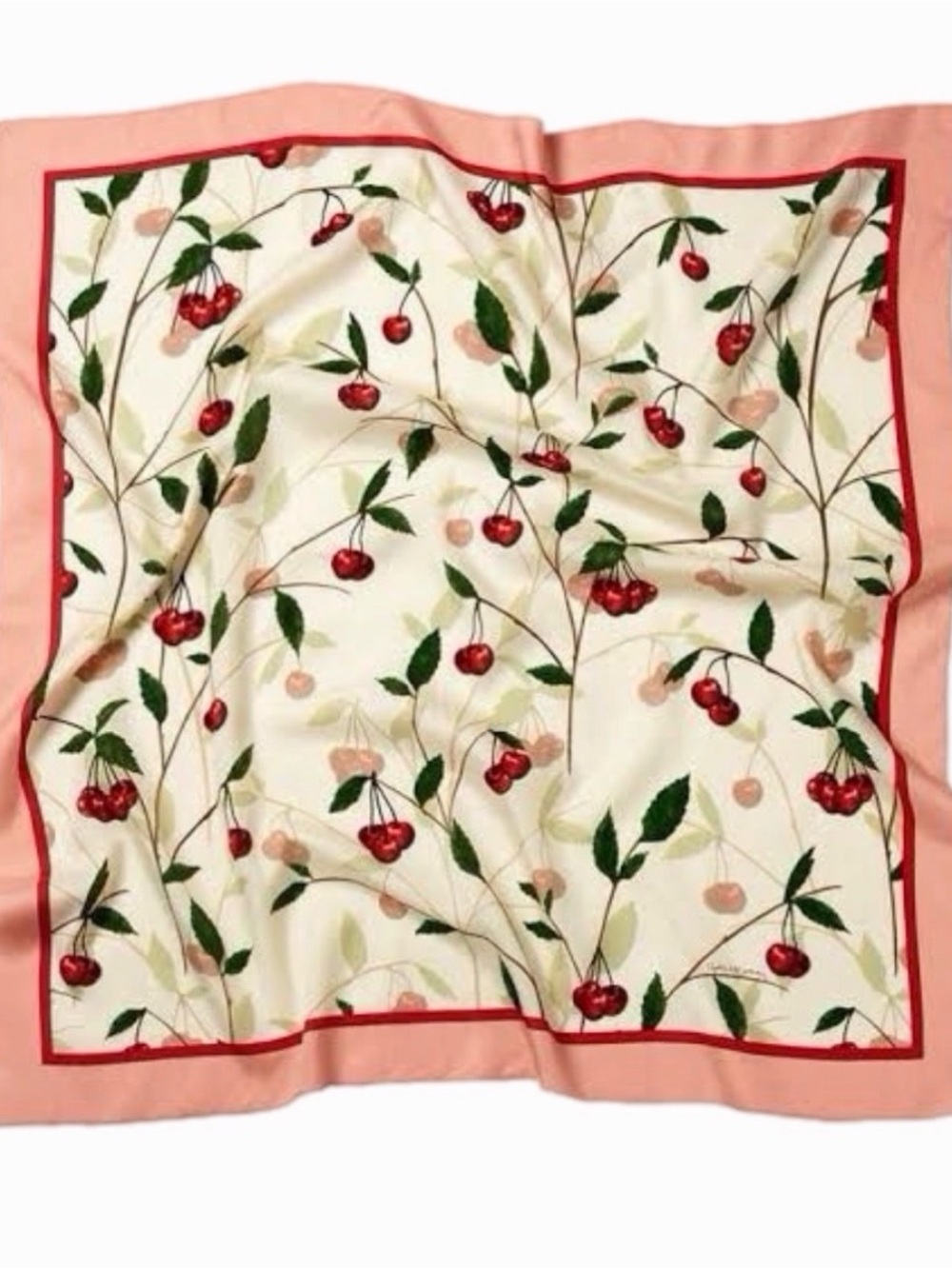 STELLA MCCARTNEY H&M CHERRY-PRINT SILK-BLEND SCARF NWT